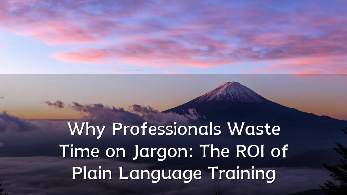 Why Professionals Waste Time on Jargon: The ROI of Plain Language Training